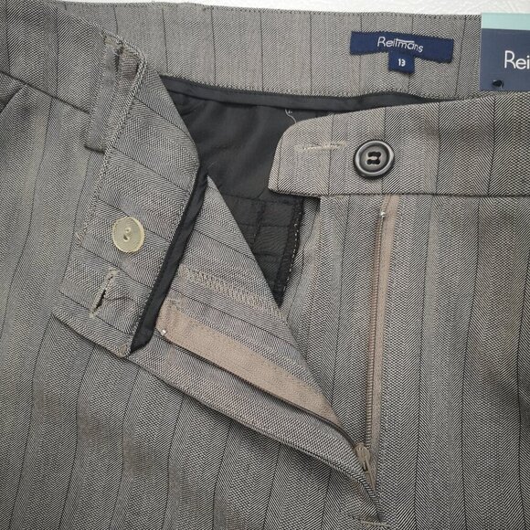 NWT Reitmans Ladies Size 13 Straight Leg Striped Washable/Stretch Dress Pants - Picture 9 of 14